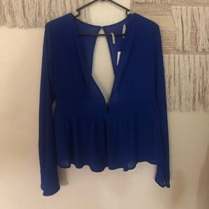 Urban outfitters cobalt blue blouse